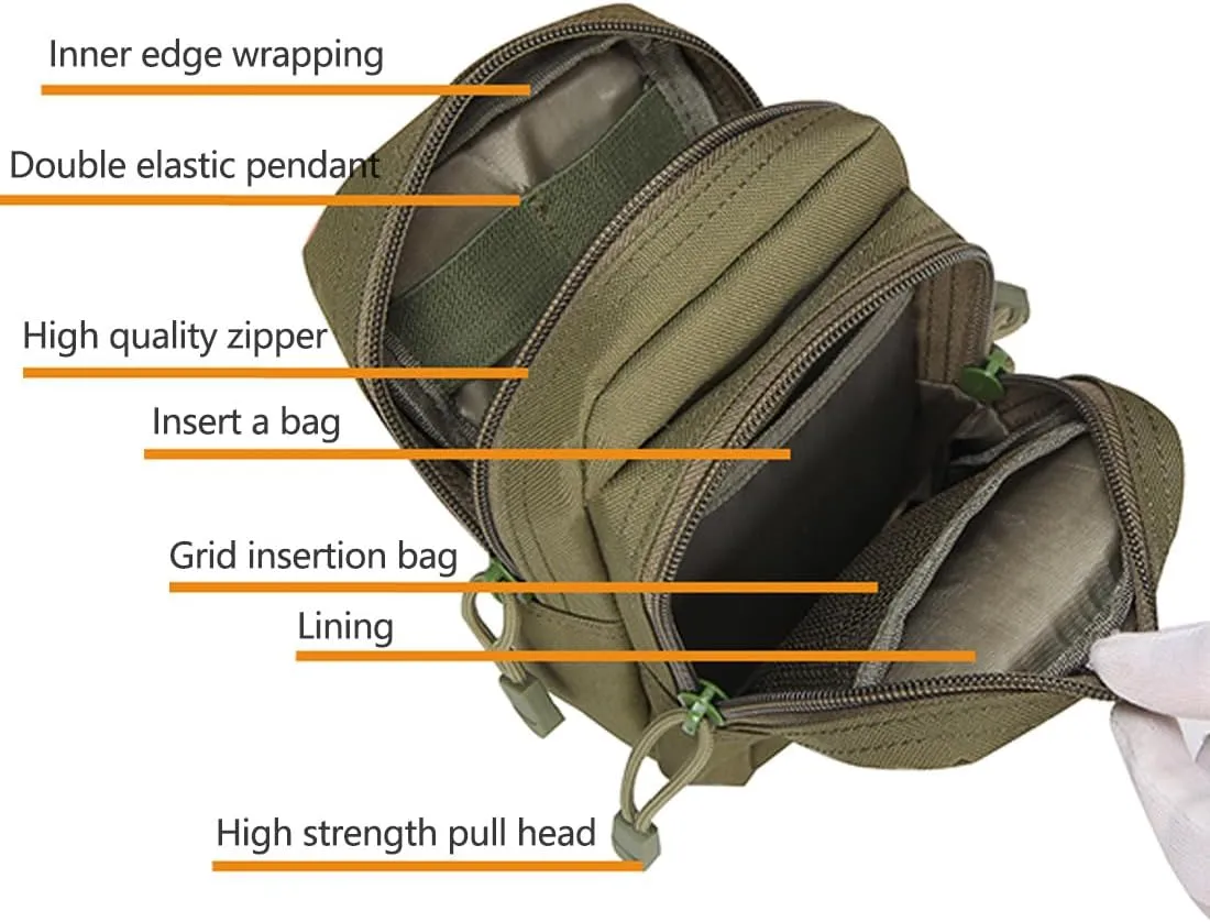 Tactical EDC Pouch Molle Utility Pouches Gadget Organizer Phone Holder Waist Pack Smartphone Pouch Tool Holster Pocket
