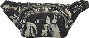 Tactical Fanny Pack - Stylish and Functional 4-Zipper Waist Bag for Men and Women. Adjustable Belt, Large Capacity, Perfect for Travel. Phone-friendly Chest Shoulder Bag (green with black)