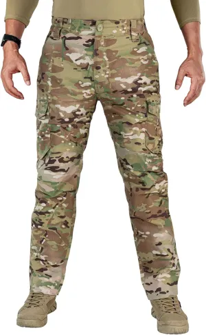 Tactical Flex Cargo Pants Ripstop Stretch Causal Pants Lightweight Water Resistant Trouser BDU Basic Pants