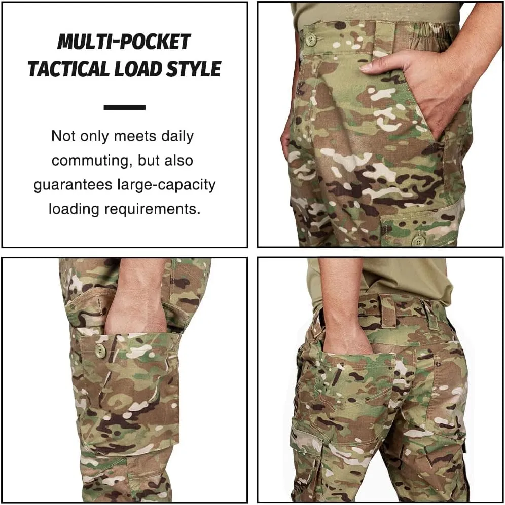 Tactical Flex Cargo Pants Ripstop Stretch Causal Pants Lightweight Water Resistant Trouser BDU Basic Pants