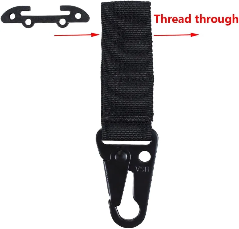 Tactical Gear Clip Clash Hook Hanging Carabiner T-Mount MOLLE Webbing Battle Belt Clip Metal Key Holder Vest Accessories