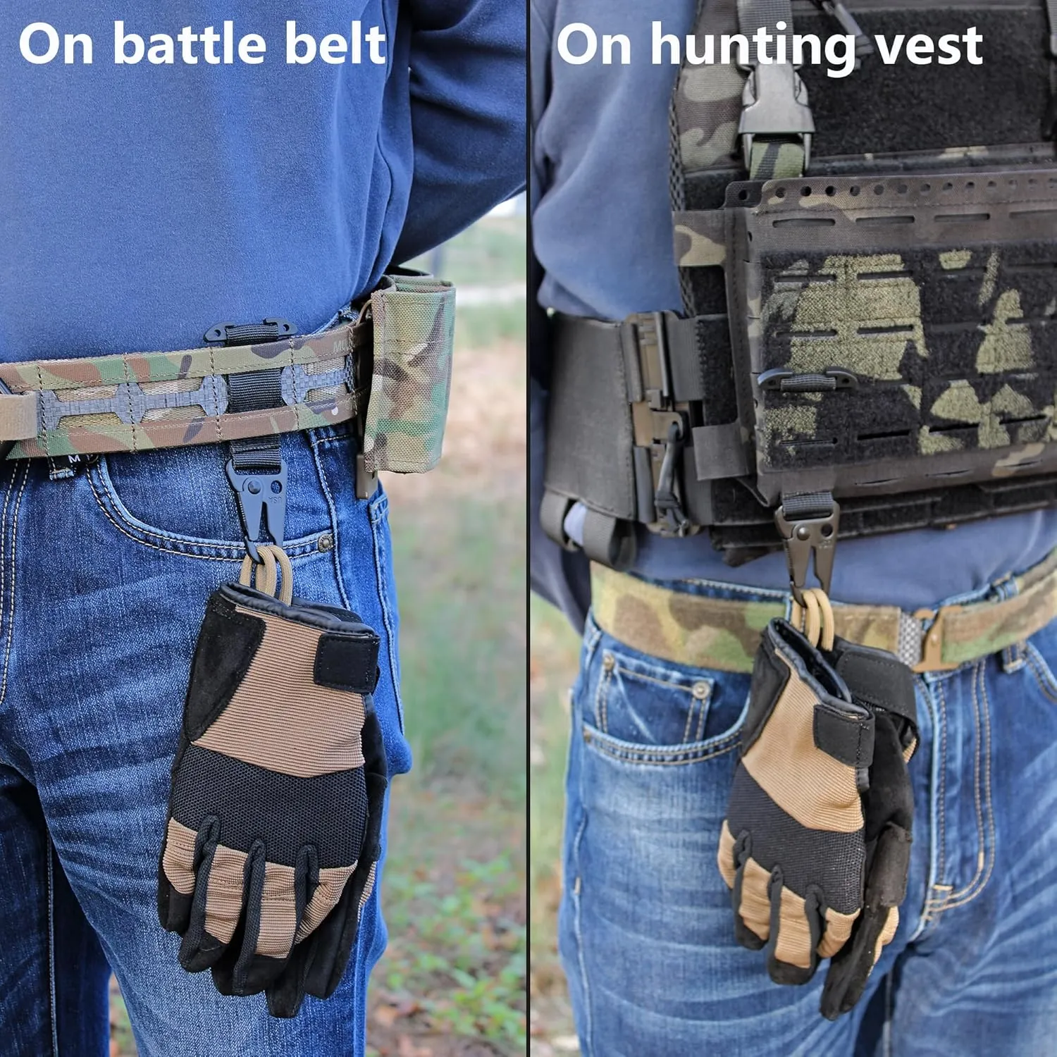 Tactical Gear Clip Clash Hook Hanging Carabiner T-Mount MOLLE Webbing Battle Belt Clip Metal Key Holder Vest Accessories