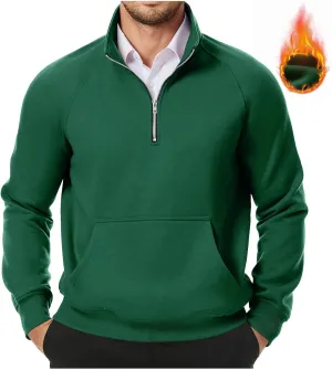 Tactical Hoodies for Men Sweatshirt Quarter Zip Pullover Hoodies Winter Jacket Men's Sherpa Fleece Lined Pullover