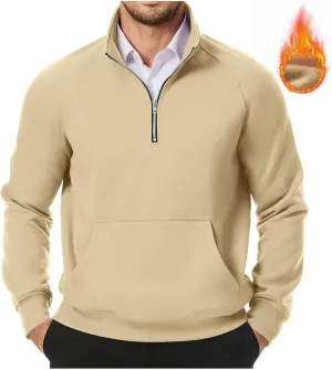 Tactical Hoodies for Men Sweatshirt Quarter Zip Pullover Hoodies Winter Jacket Men's Sherpa Fleece Lined Pullover