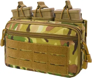 Tactical Mag Admin Pouch Molle Mag Pouch, Open Top Single/Double/Triple Magazine Pouch Holder Carrier for M4 M16 AK AR Glock M1911 92F 9mm Molle Utility Tool Pouch Medical EMT Organizer