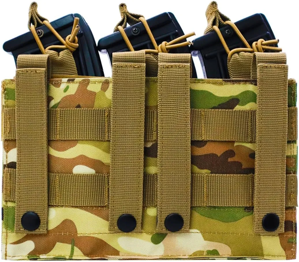 Tactical Mag Admin Pouch Molle Mag Pouch, Open Top Single/Double/Triple Magazine Pouch Holder Carrier for M4 M16 AK AR Glock M1911 92F 9mm Molle Utility Tool Pouch Medical EMT Organizer