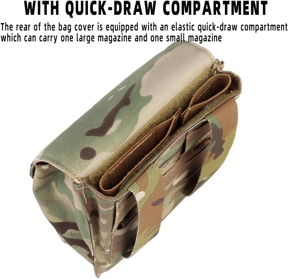 Tactical MOLLE 9MM/5.56 Mag Pouch,Multifunctional Groceries Pouch Military Utility Waist Bag Mobile Phone Fanny Pack for Vest Belt