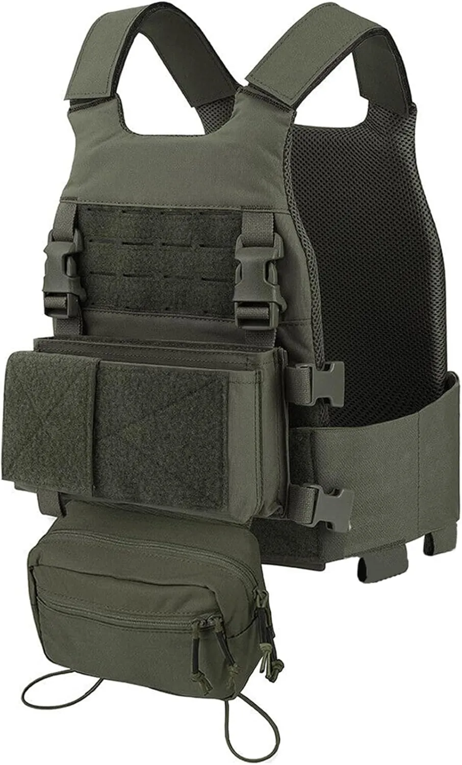 Tactical Molle Chest Rig Vest 500D Laser Cut Vest Tactical Quick Release Modular Magazine Pouch FCSK MK3 Chest Rig Backpack for Airsoft Hunting