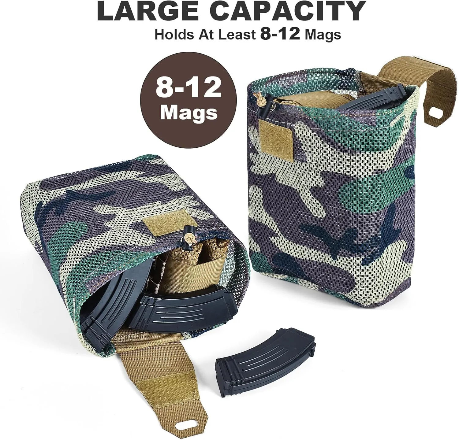 Tactical Molle Dump Pouch Foldable Mag-Net Drawstring Recycle Pouch