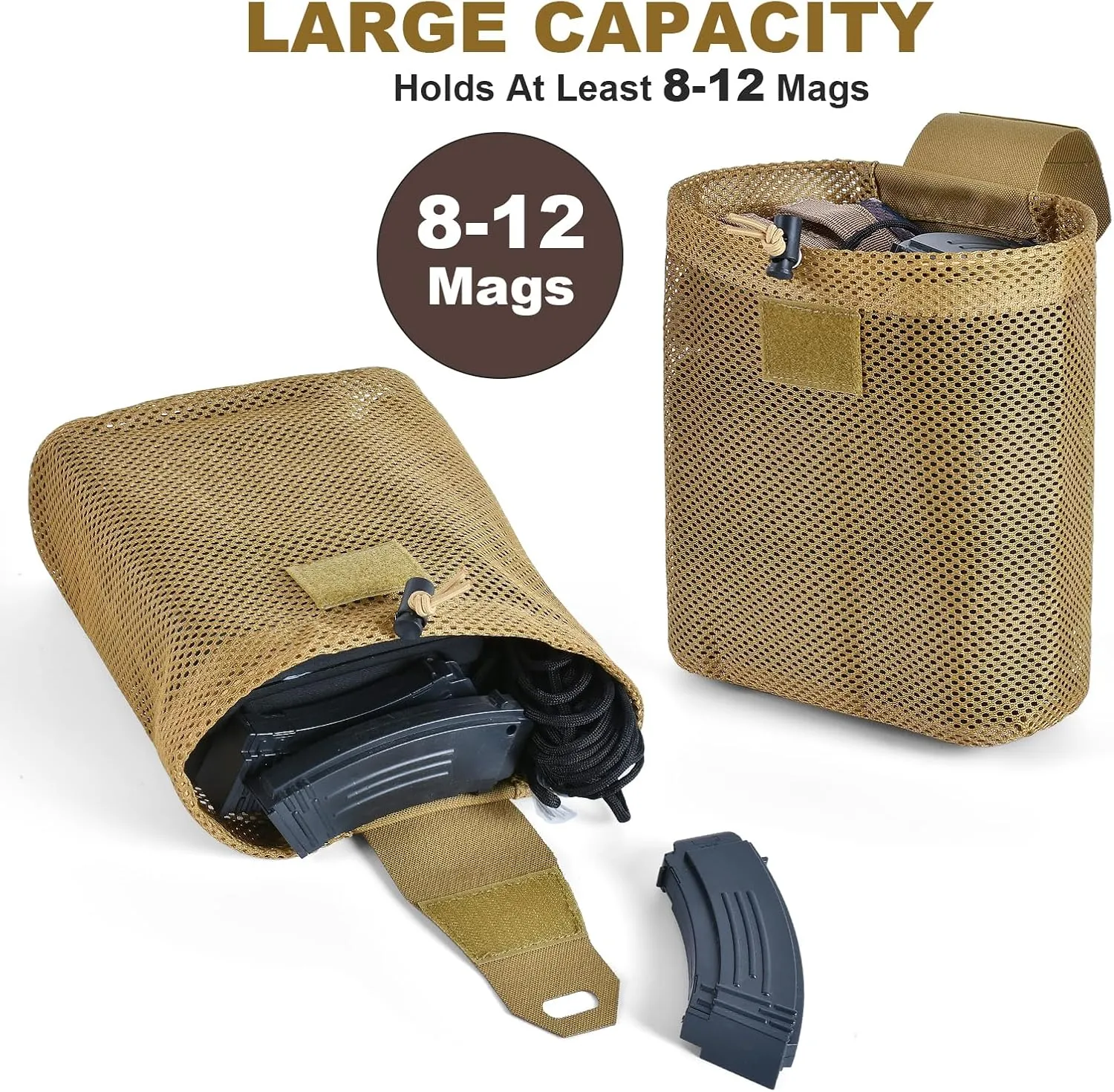 Tactical Molle Dump Pouch Foldable Mag-Net Drawstring Recycle Pouch