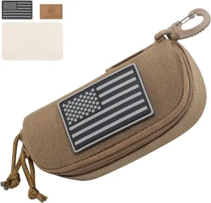 Tactical Molle Glasses Pouch Eyeglasses Hard Case Shockproof Sunglasses Carrying Case with Cleaning Cloth