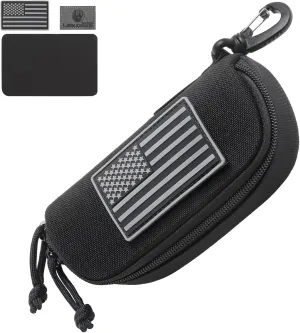 Tactical Molle Glasses Pouch Eyeglasses Hard Case Shockproof Sunglasses Carrying Case with Cleaning Cloth