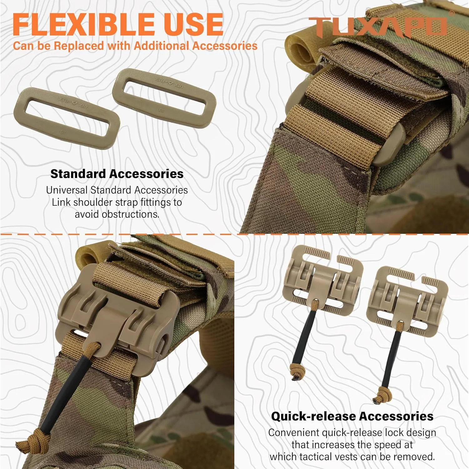 Tactical Molle Vest for Big Men with Quick Release Front Pouch Set Heavy-Duty Detachable and Reassembleable
