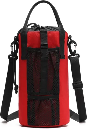 Tactical Molle Water Bottle Pouch 6L/170 oz Drawstring Open Top EDC Bag Holder with Shoulder Strap and Handle