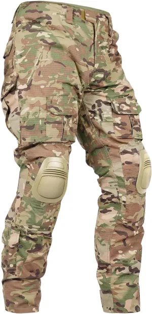 Tactical Pants for Men G3 Combat Pants with Knee Pads Waterproof Camo Cargo Pants for Airsoft Paintball
