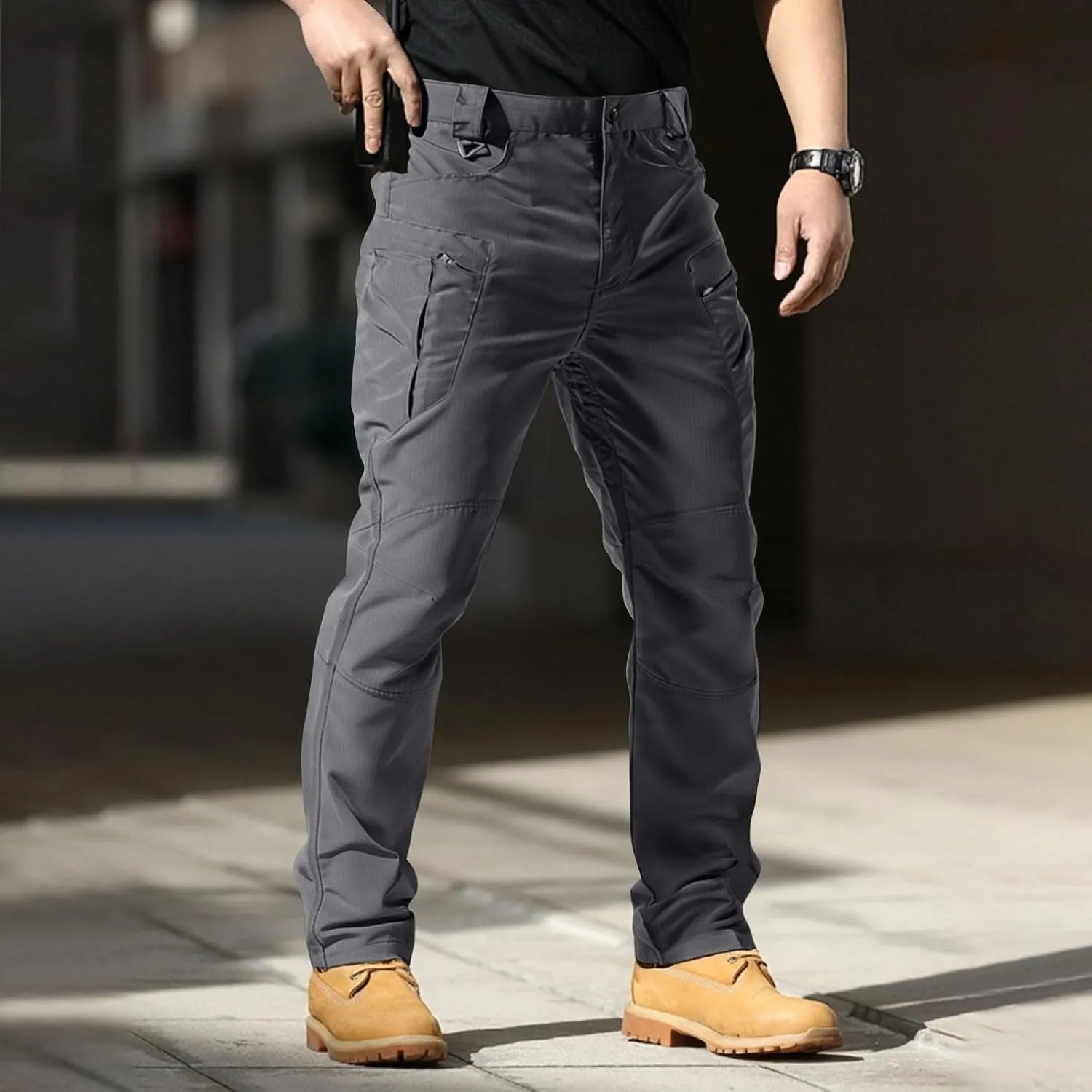 Tactical Pants for Men Waterproof Construction Cargo Pants with Pockets Ripstop Hiking Big and Tall Work Pants