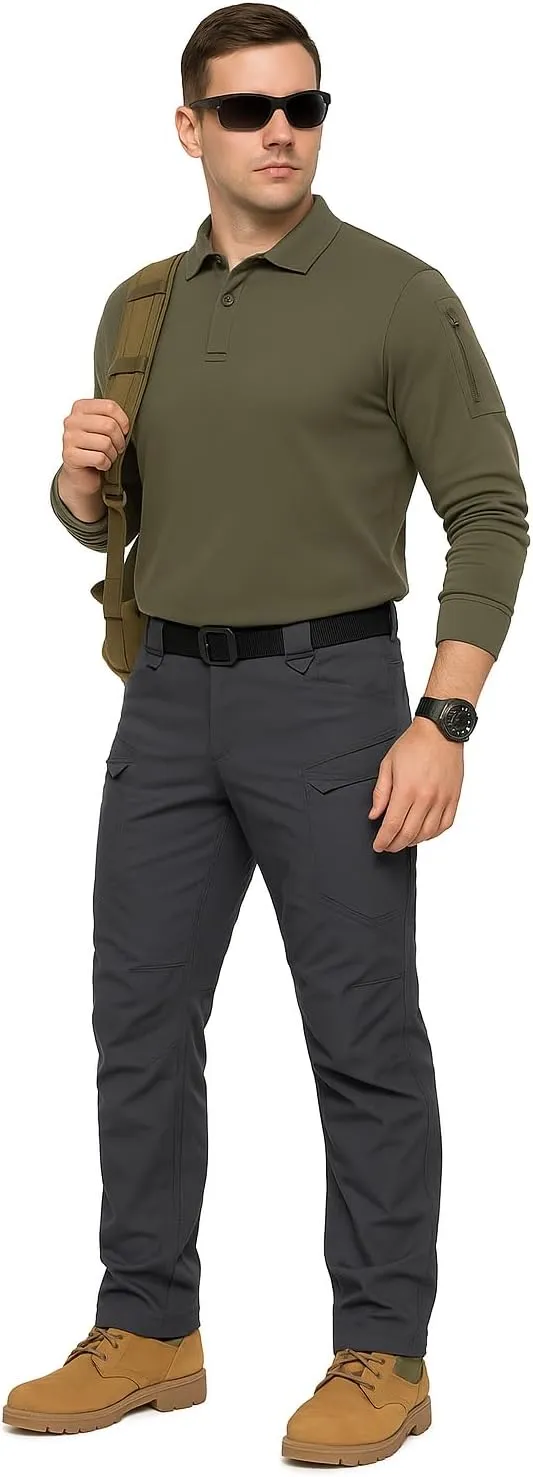 Tactical Pants for Men Waterproof Construction Cargo Pants with Pockets Ripstop Hiking Big and Tall Work Pants