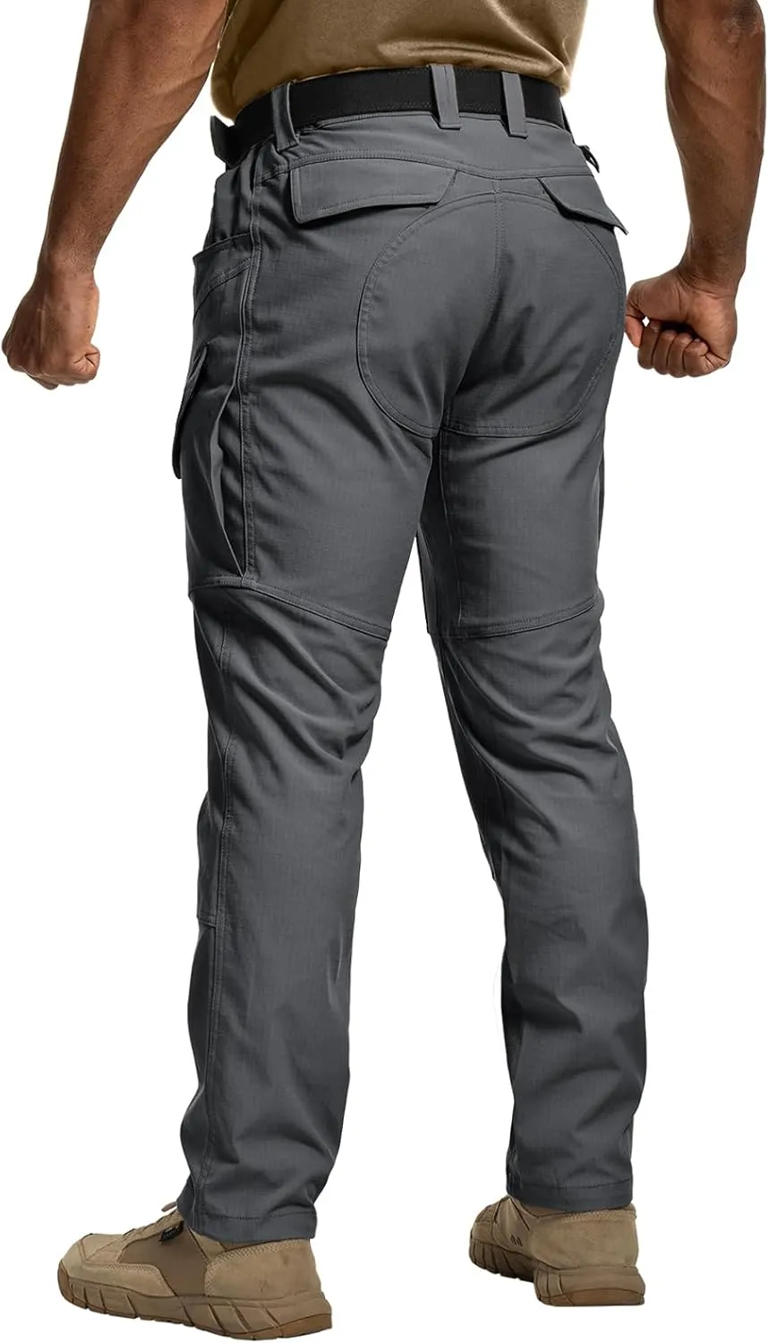 Tactical Pants Men's Flex Ripstop Water-Resistant Lightweight Stretch Cargo Trousers for EDC Outdoor Work Hiking