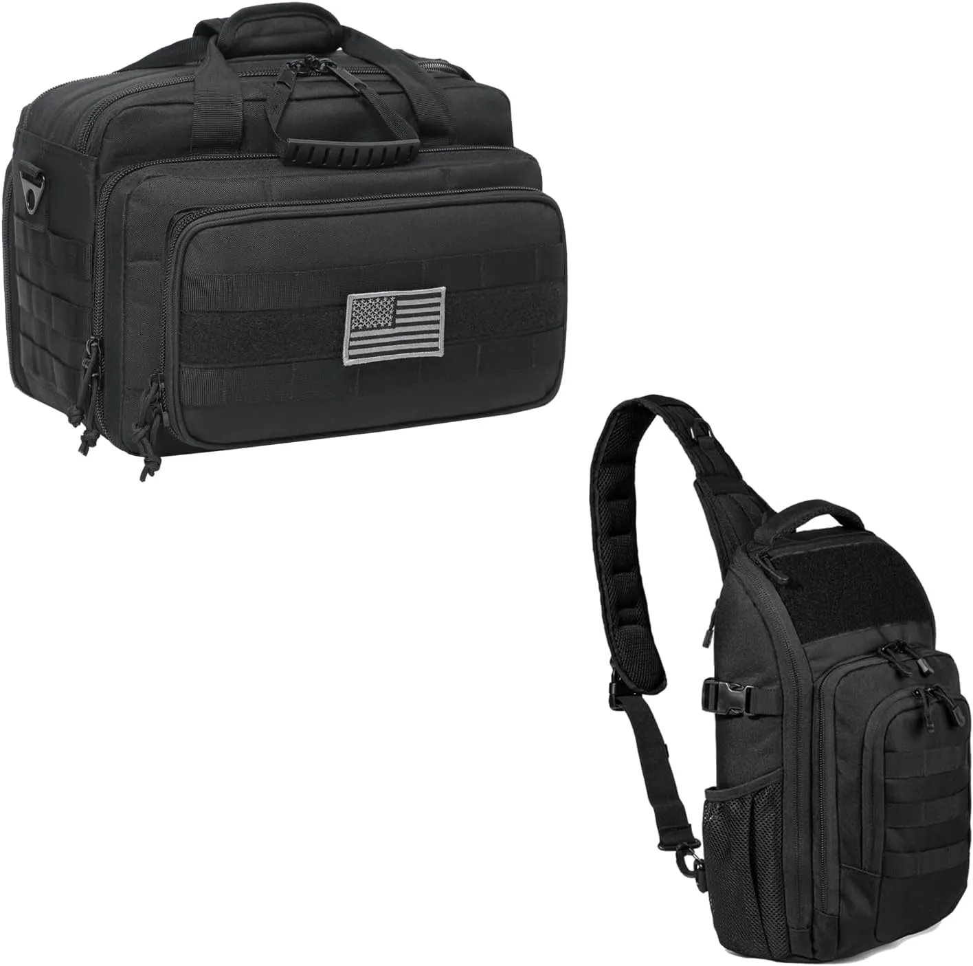 Tactical Range Bag Middle Size Large Shoulder Pack (Black)