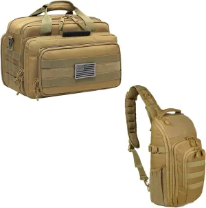 Tactical Range Bag Middle Size Large Shoulder Pack (Tan)