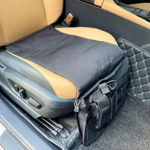 Tactical Seat Covers for Car with MOLLE Panel & Detachable Gun Holster - Universal Car Seat Protector with Zipper Storage Pocket for Concealed Carry Pistol, Fit for Most SUVs Trucks Pickups Sedans