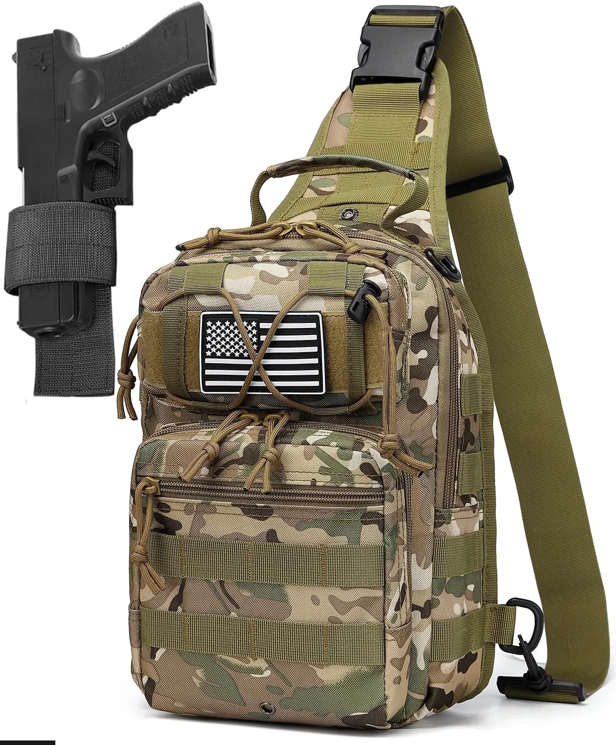 Tactical Sling Backpack Military Crossbody Bag Pack for Mens One Shoulder Holster Sling Bag 10L