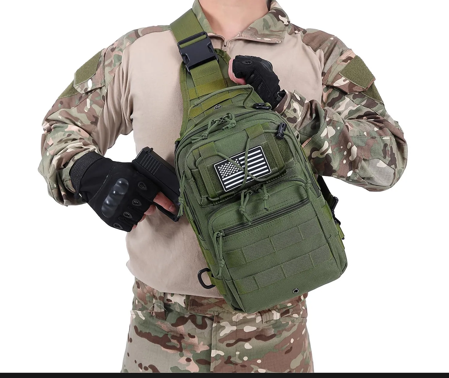 Tactical Sling Backpack Military Crossbody Bag Pack for Mens One Shoulder Holster Sling Bag 10L