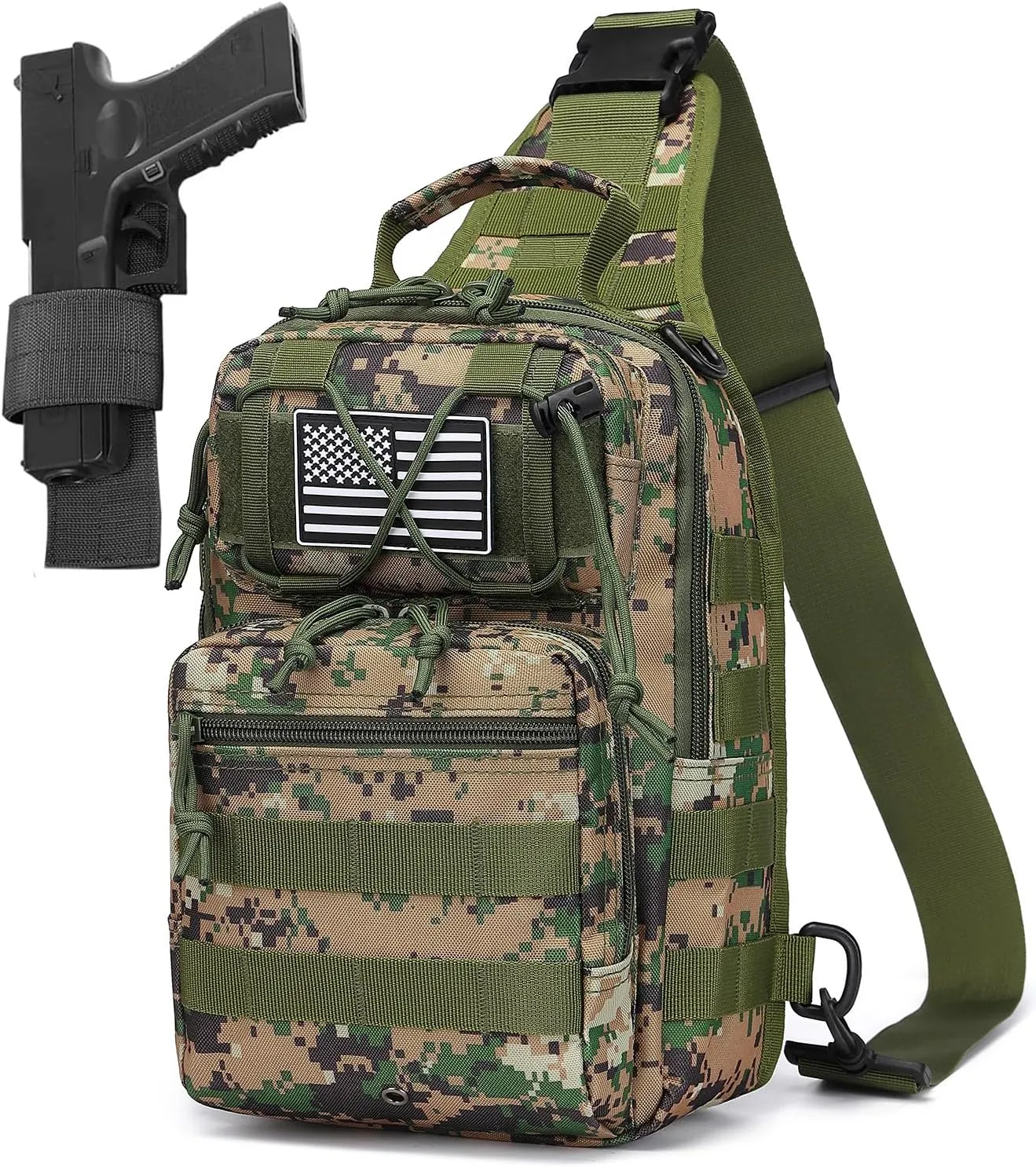 Tactical Sling Backpack Military Crossbody Bag Pack for Mens One Shoulder Holster Sling Bag 10L