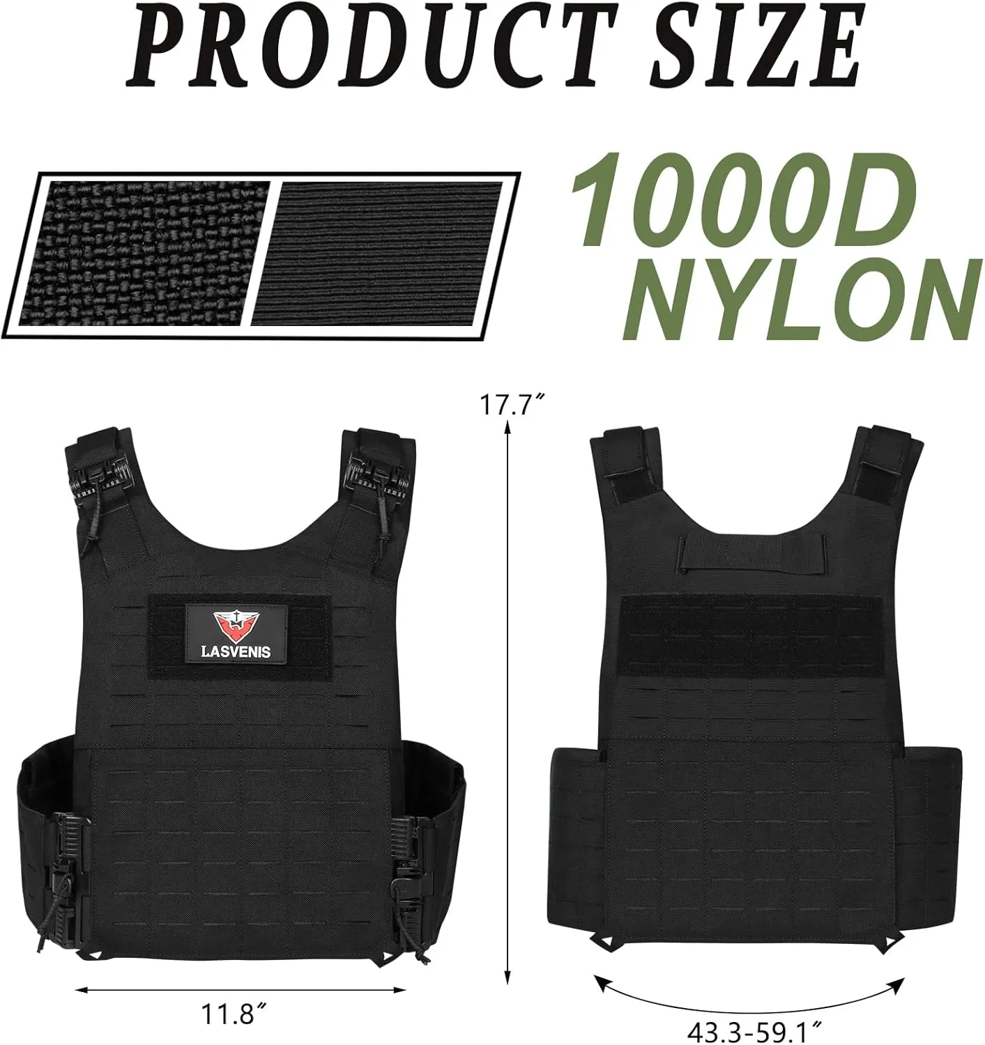 Tactical Vest for Men, Quick Release Lightweight Vests, Adjustable Breathable Weighted Vest