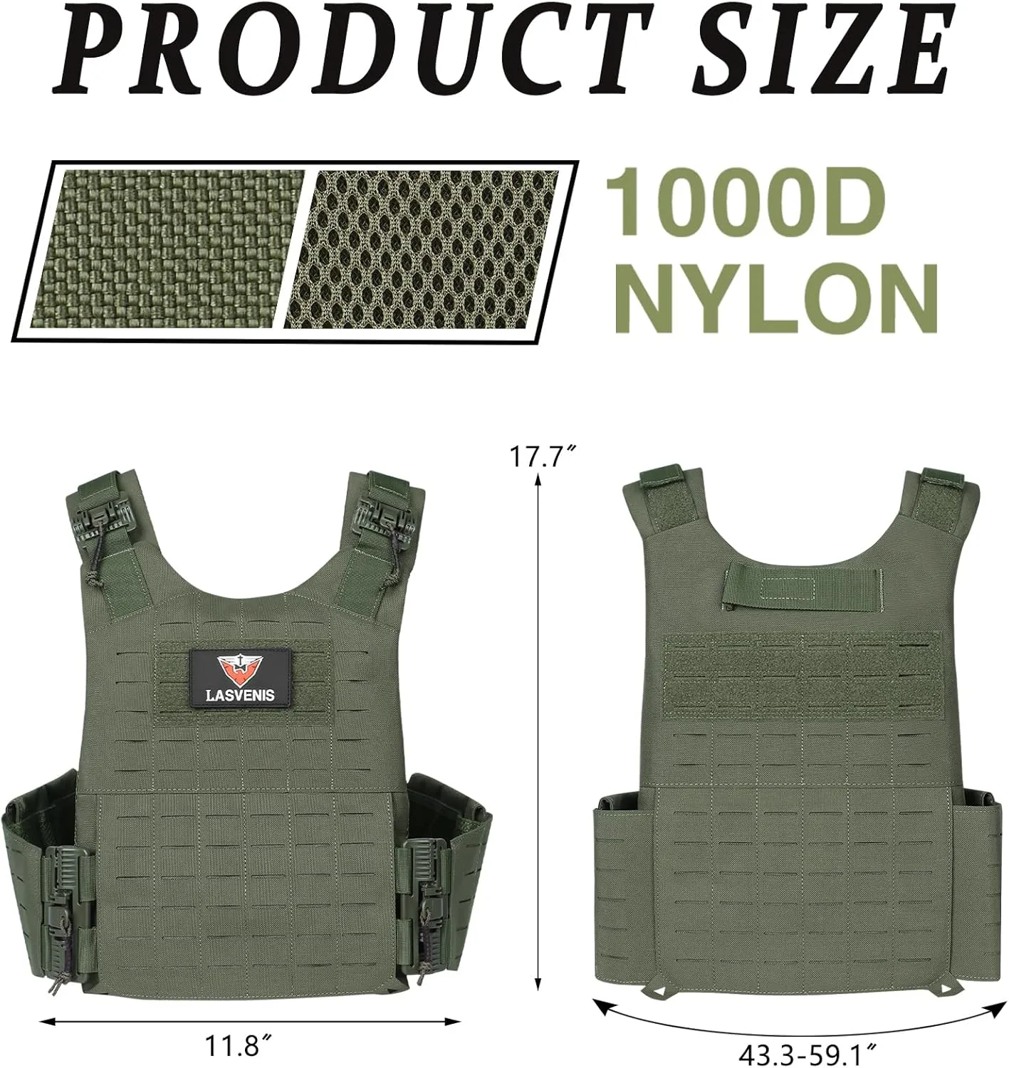 Tactical Vest for Men, Quick Release Lightweight Vests, Adjustable Breathable Weighted Vest