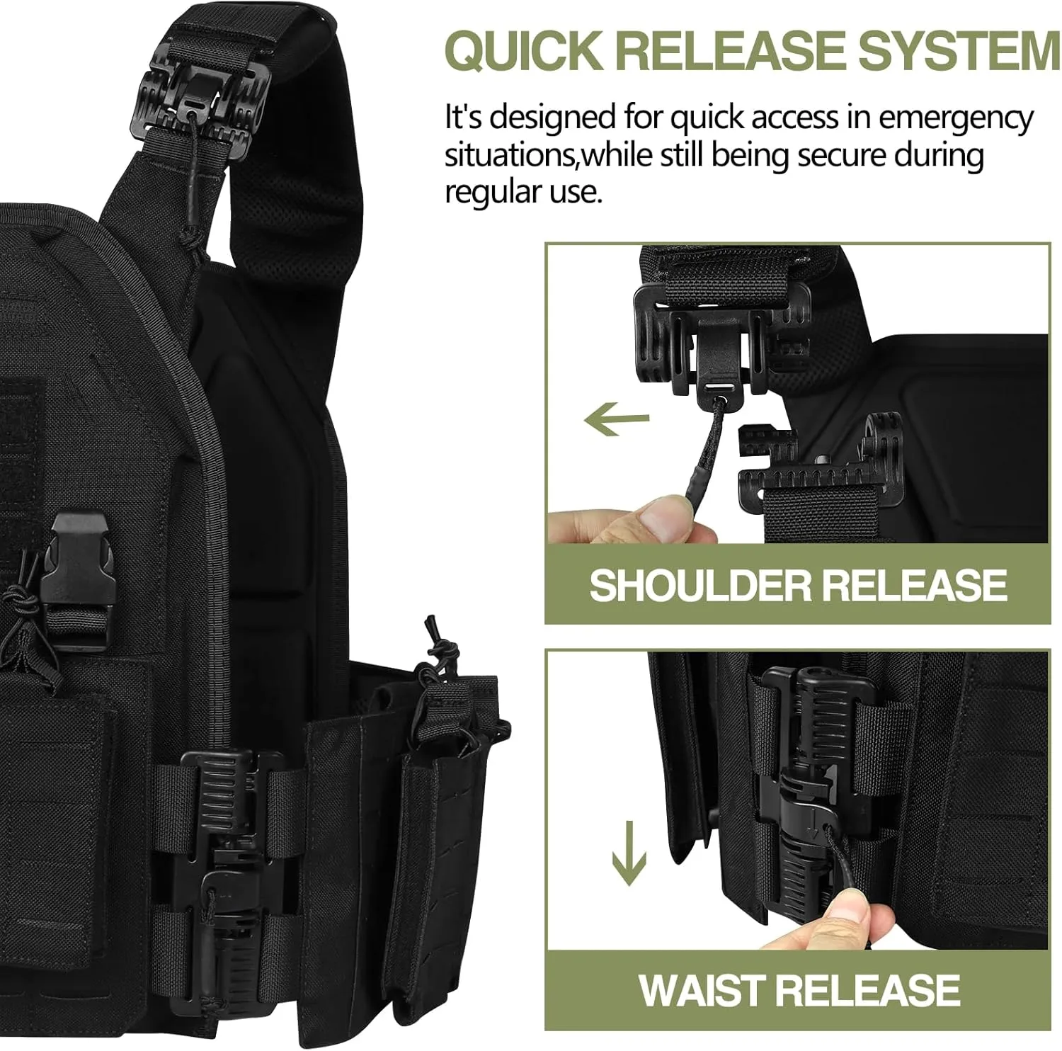 Tactical Vest for Men Weighted Vest Fully Adjustable Outdoor Training Gaming Vests…