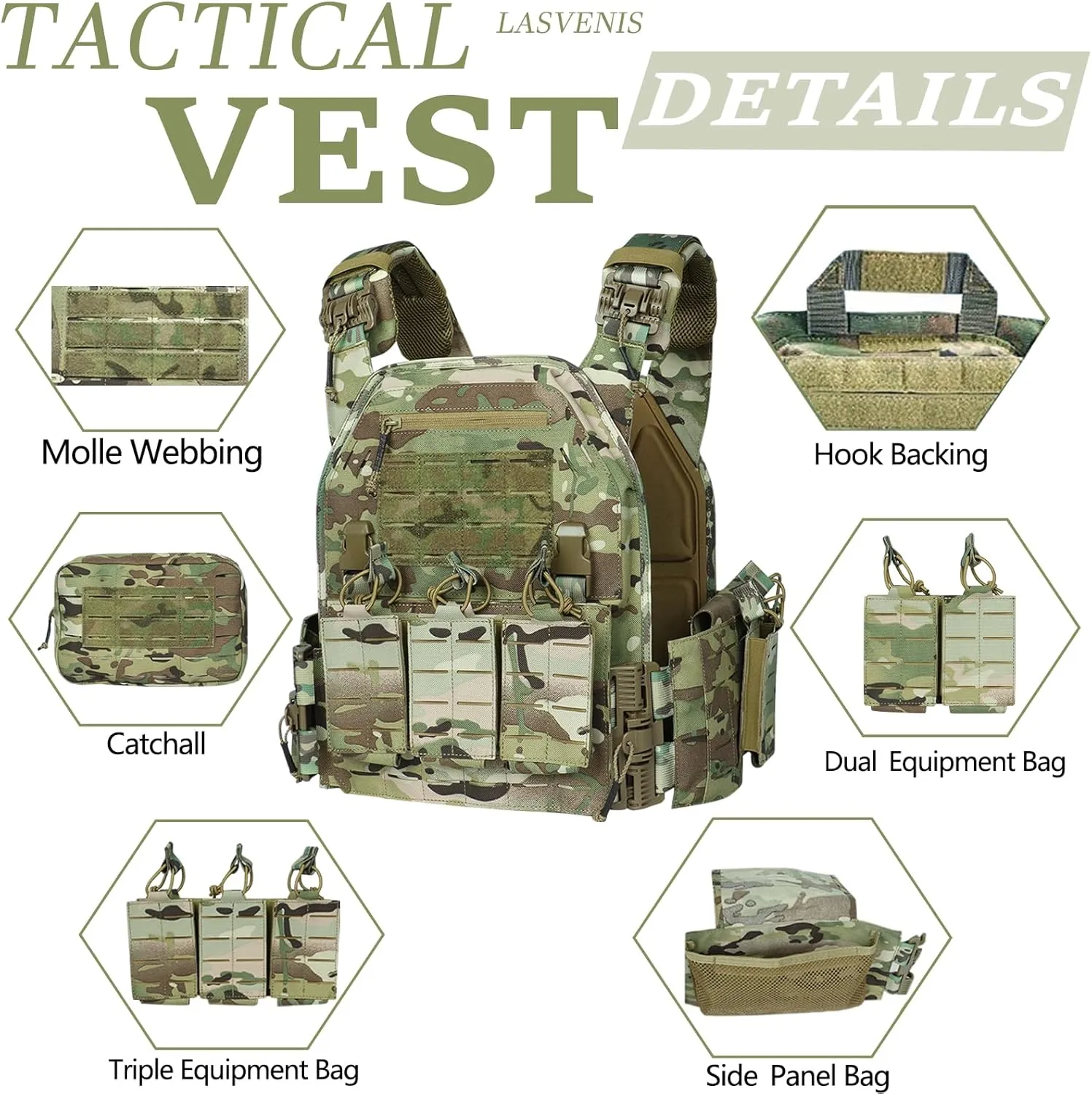 Tactical Vest for Men Weighted Vest Fully Adjustable Outdoor Training Gaming Vests…