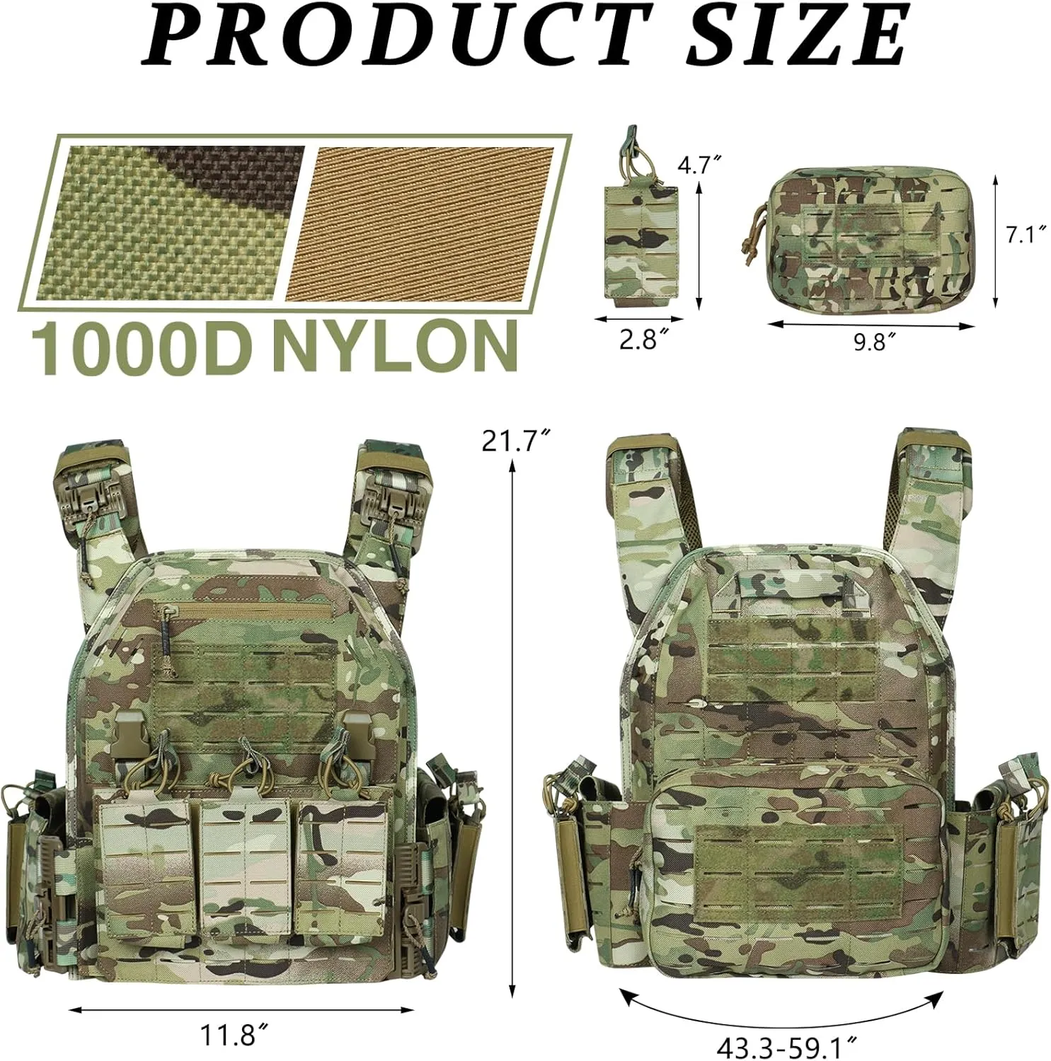 Tactical Vest for Men Weighted Vest Fully Adjustable Outdoor Training Gaming Vests…