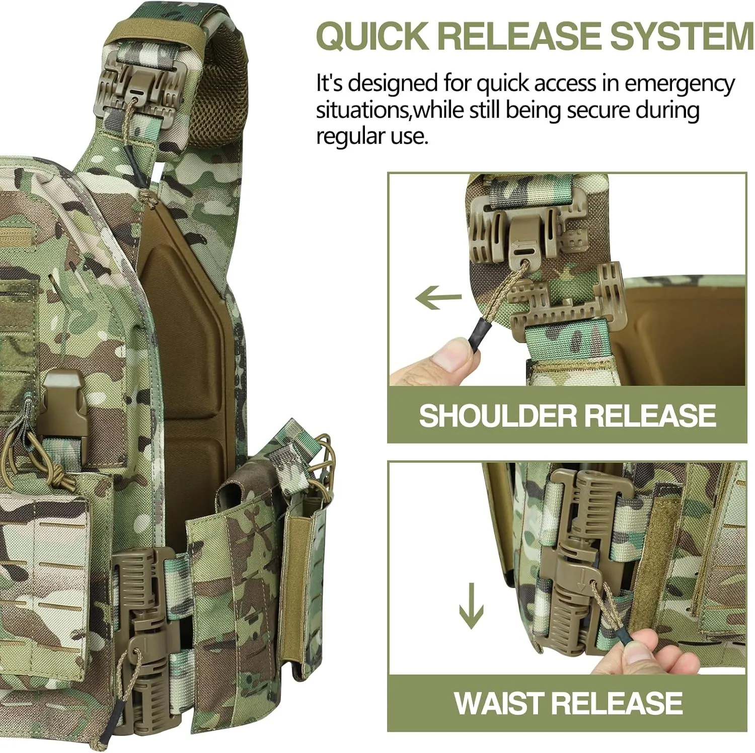 Tactical Vest for Men Weighted Vest Fully Adjustable Outdoor Training Gaming Vests…