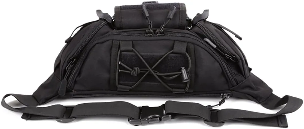 Tactical Waist Bag for Men Women Military Fanny Pack Outdoor Traveling Hiking Hunting Fishing Hip Bum Bag, Black