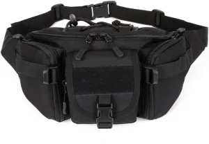 Tactical Waist Bag for Men Women Military Fanny Pack Outdoor Traveling Hiking Hunting Fishing Hip Bum Bag, Black