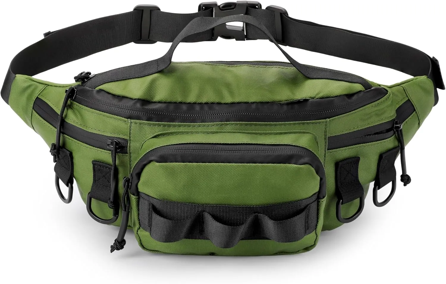 Tactical Waist Bag Waterproof Molle Fishing Fanny Pack Hip Bum EDC Bag with Adjustable Strap for Camping Hiking Hunting Running (Green)