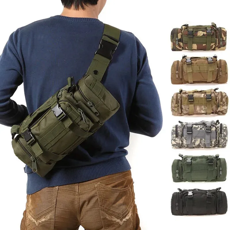 Tactical Waist Fanny Pack: Military Waterproof Cross-body Sling Bag for Men - Ideal for Hiking, Climbing, Fishing, and Camping