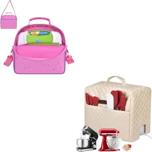 Tamnqin Portable Bag Compatible with Leapfrog LeapStart 3D Interactive Learning System Cover for KitchenAid 3.5 Qt Stand Mixer, for KitchenAid Ice Cream Maker Attachment Stand Mixer 2 Quart