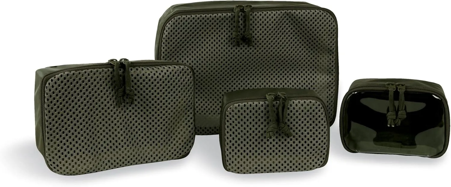 Tasmanian Tiger Modular Tactical Packing Cubes Set - Four Flexible Mesh Pouches with Modular Fastening Multiple Sizes