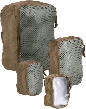 Tasmanian Tiger Modular Tactical Packing Cubes Set - Four Flexible Mesh Pouches with Modular Fastening Multiple Sizes