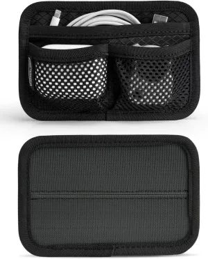 TCM3 Mini EDC Organizer Board, Backpack Accessories with Open Pocket & Mesh Pocket, Utility Admin Bag Insert Panel Hook and Loop Modular Organizer for Daily Carry(Black)