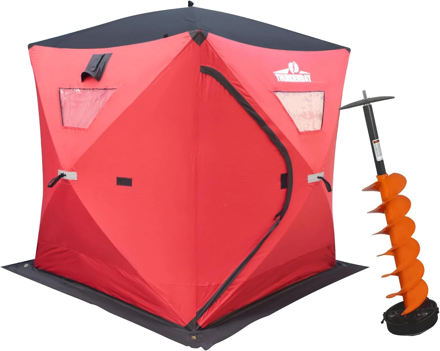 THUNDERBAY Ice Cube 2-4 Man Portable Ice Shelter, 24/34 Square Feet of Fishable Area, Portable 2-3 Person Ice Shanty
