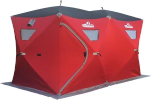 THUNDERBAY Ice Cube Series Pop-Up Hub-Style Ice Fishing Shelter, 68-112 Square Feet of Fishable Area, Portable 6-8 Person Ice Shanty