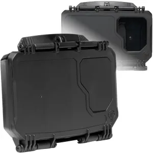 Thyrm DarkVault Comms 2.0 Critical Gear Case with Patch Panels, Integrated Phone Clamp, Viewing Window, for Chest Rig Compatible with Smartphones, Made in USA (Black, Large)