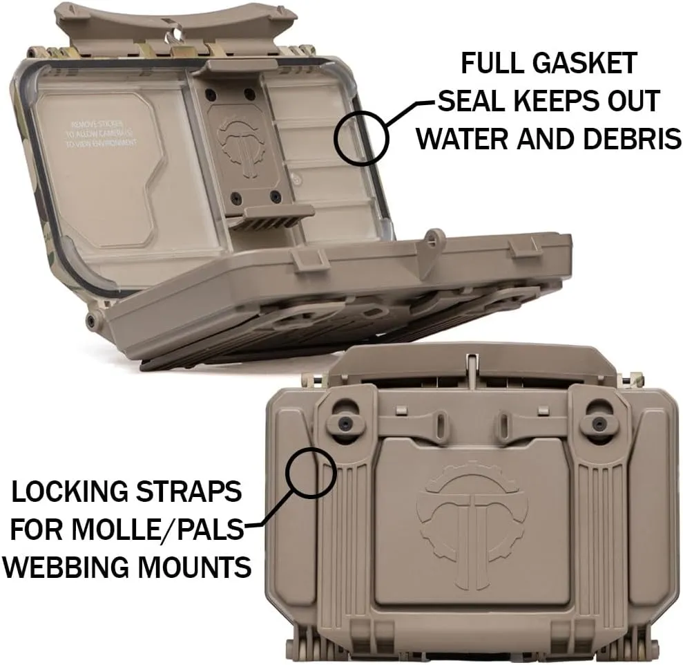 Thyrm DarkVault Comms 2.0 Critical Gear Case with Patch Panels, Integrated Phone Clamp, Viewing Window, for Chest Rig Compatible with Smartphones, Made in USA (Ranger Front/OD Back, Large)