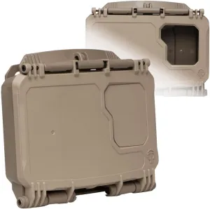 Thyrm DarkVault Comms 2.0 Critical Gear Case with Patch Panels, Integrated Phone Clamp, Viewing Window, for Chest Rig Compatible with Smartphones, Made in USA (Tan Front/FDE Back, Regular)