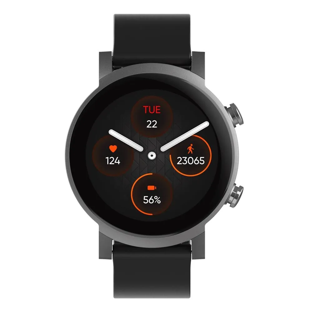 TicWatch E3 1.3”, Smart watch, GPS (satellite), 2.5D glass, Touchscreen, Heart rate monitor, Activity monitoring 24/7, Waterproof, Bluetooth, Wi-Fi, Panther Black