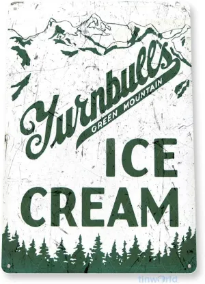 Tinworld Tin Sign: Turnbull's Ice Cream Metal Wall Decor Shop Parlor Store Bar 12" x 18" A752