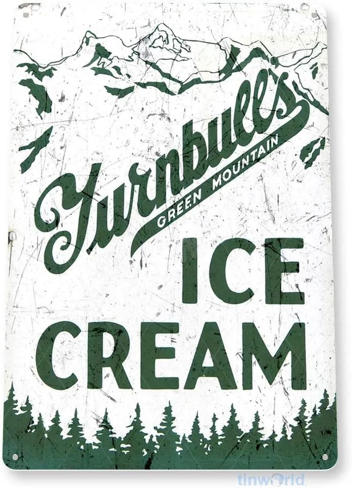 Tinworld Tin Sign: Turnbull's Ice Cream Metal Wall Decor Shop Parlor Store Bar 12" x 18" A752